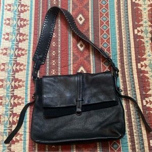 TOPSHOP Black Studded Suede Leather Purse